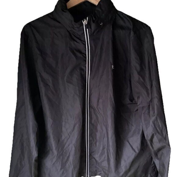 Danskin Now Womens Windbreaker Jacket Black White Zip Up 2XL Hooded Zip - Picture 1 of 15
